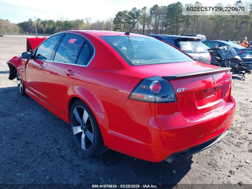 2009 Pontiac G8 Gt VIN: 6G2EC57Y29L220670 Lot: 41876624