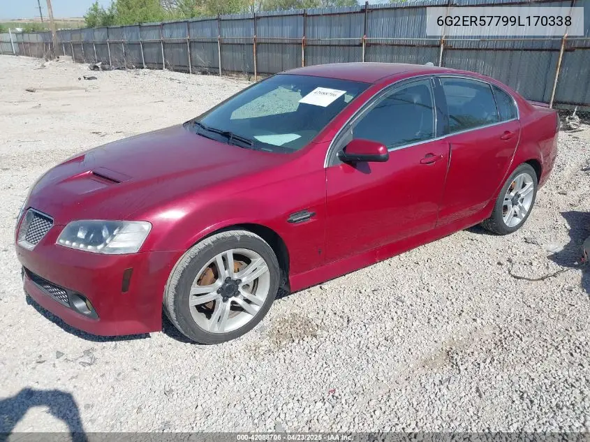 2009 Pontiac G8 VIN: 6G2ER57799L170338 Lot: 42088706