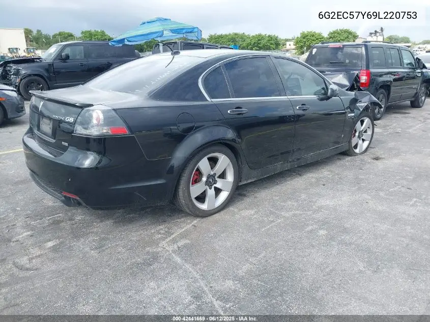 2009 Pontiac G8 Gt VIN: 6G2EC57Y69L220753 Lot: 42441669