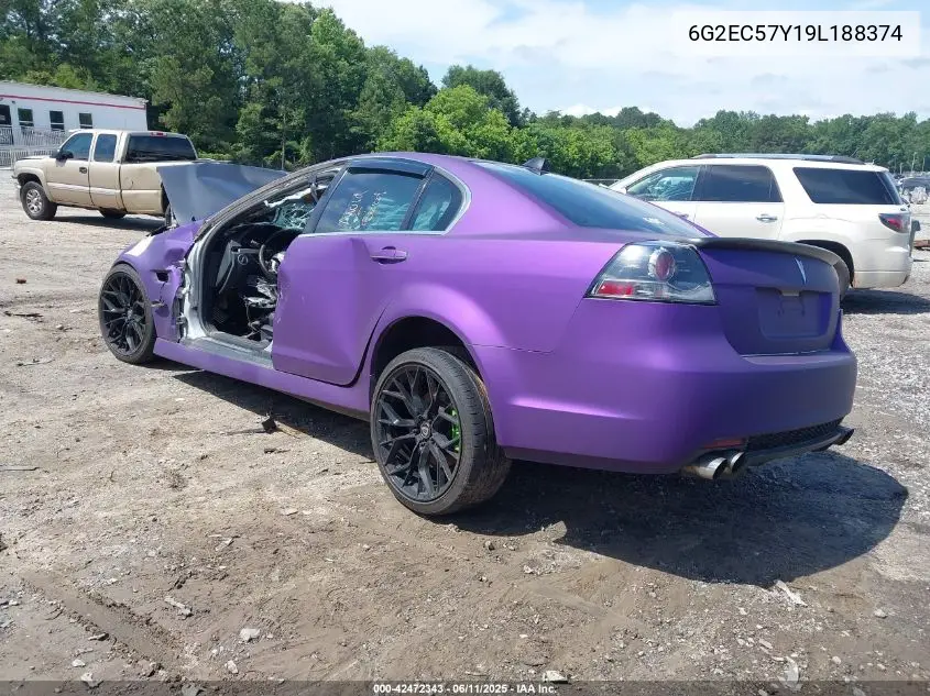 2009 Pontiac G8 Gt VIN: 6G2EC57Y19L188374 Lot: 42472343