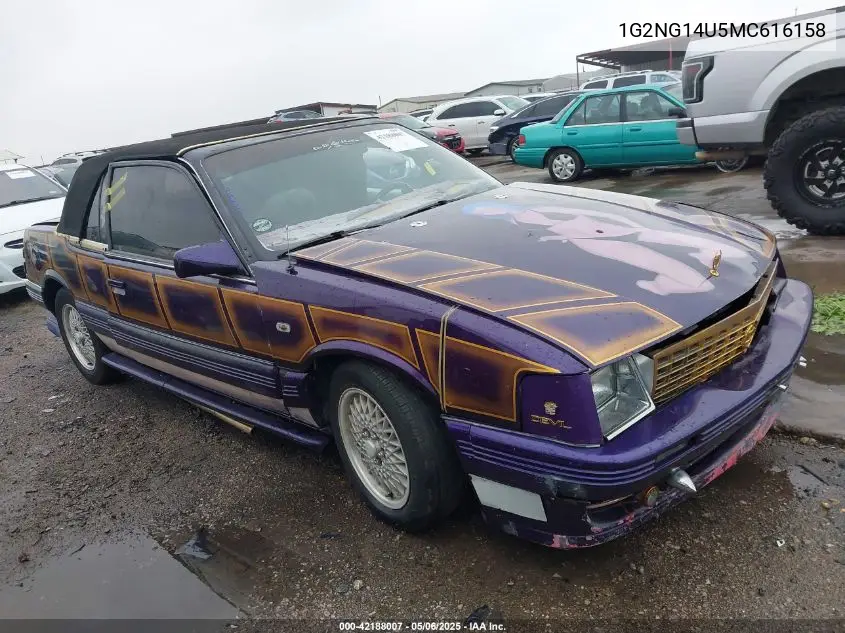 1991 Pontiac Grand Am VIN: 1G2NG14U5MC616158 Lot: 42188007