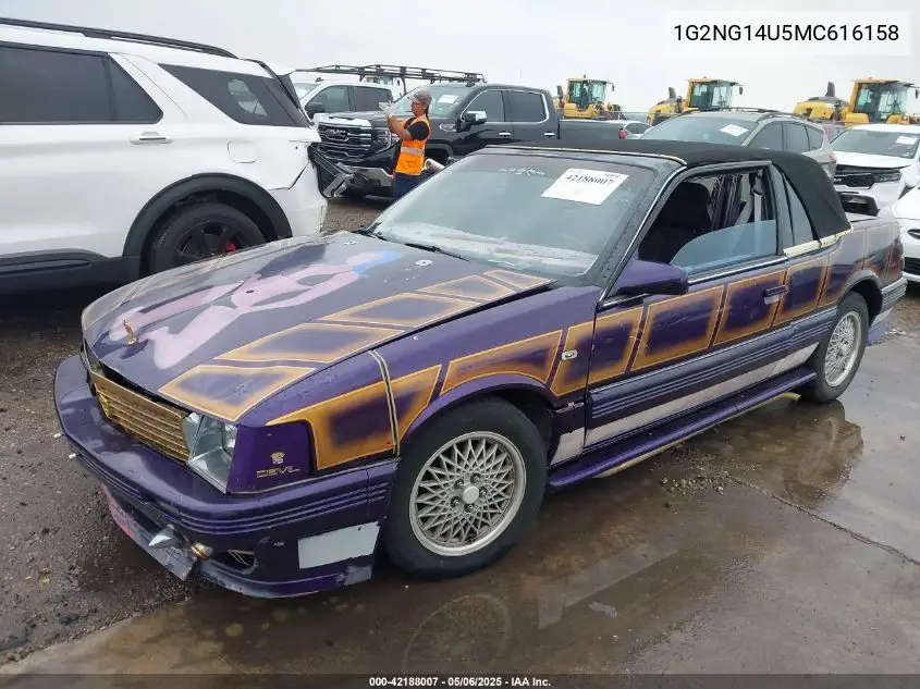 1991 Pontiac Grand Am VIN: 1G2NG14U5MC616158 Lot: 42188007