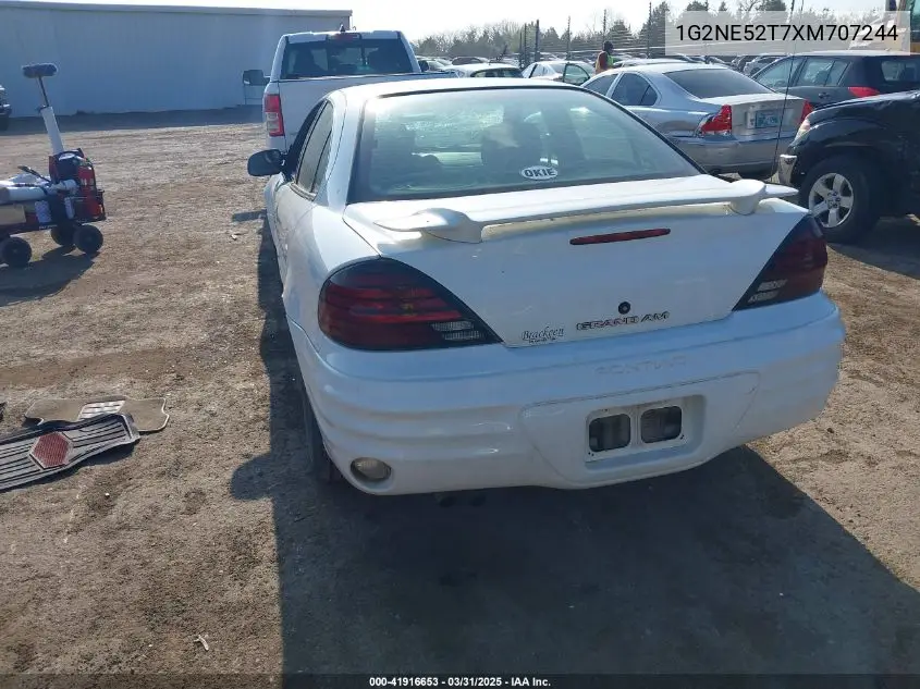 1999 Pontiac Grand Am Se1 VIN: 1G2NE52T7XM707244 Lot: 41916653