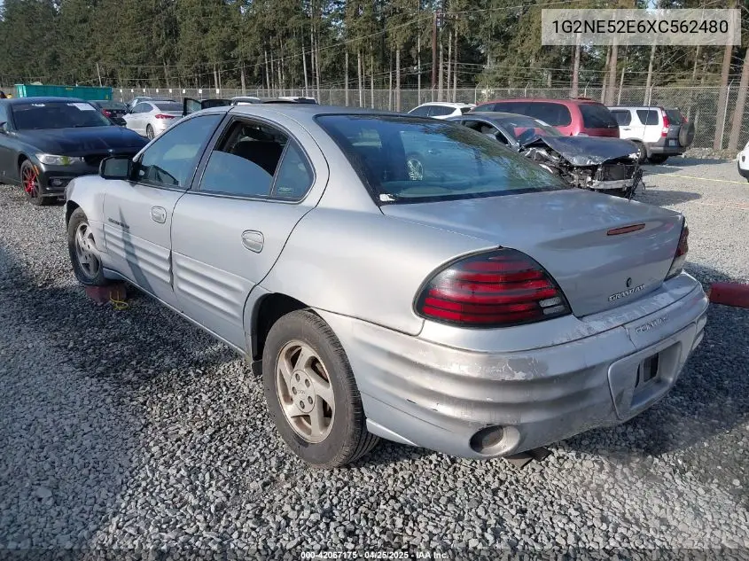 1999 Pontiac Grand Am Se1 VIN: 1G2NE52E6XC562480 Lot: 42067175