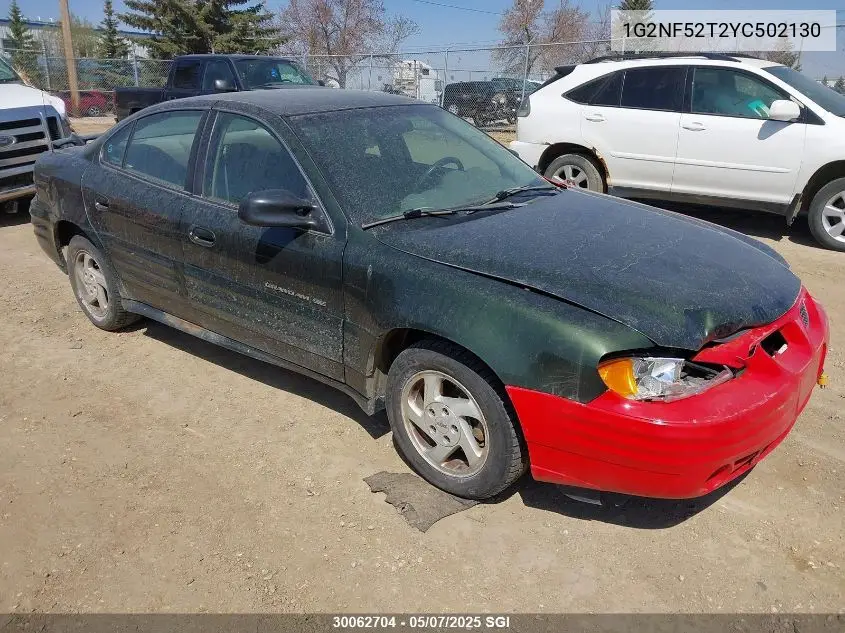 2000 Pontiac Grand Am Se1 VIN: 1G2NF52T2YC502130 Lot: 30062704
