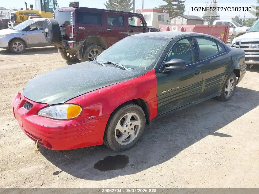 2000 Pontiac Grand Am Se1 VIN: 1G2NF52T2YC502130 Lot: 30062704