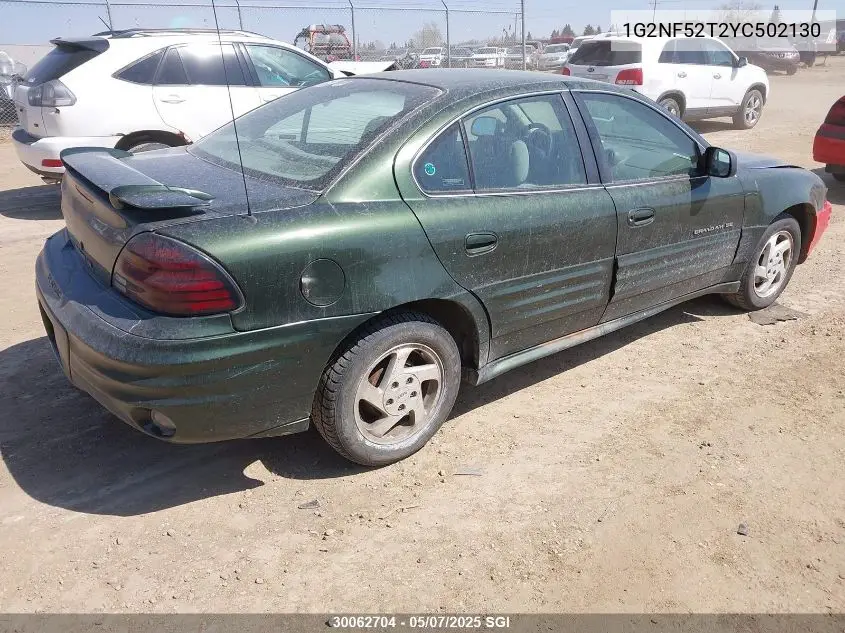 2000 Pontiac Grand Am Se1 VIN: 1G2NF52T2YC502130 Lot: 30062704