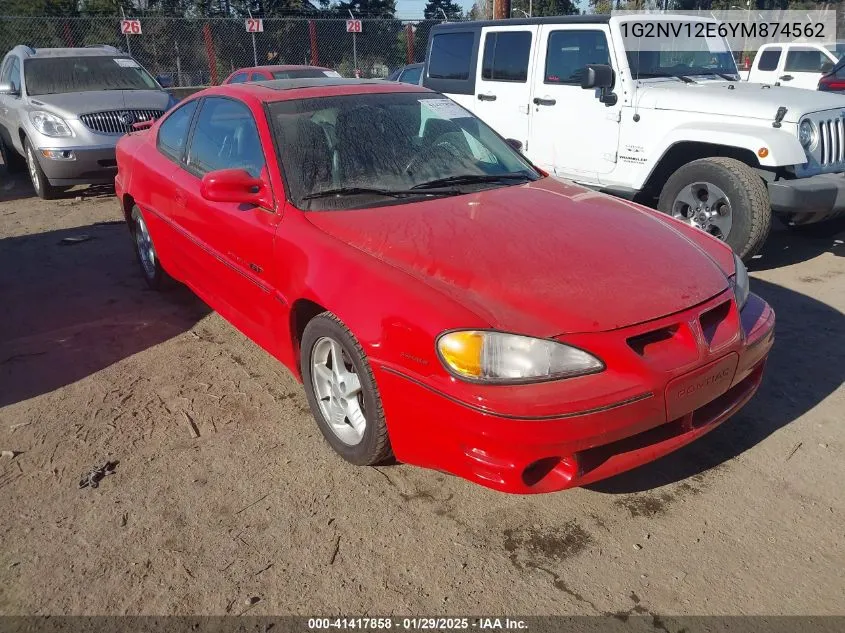 2000 Pontiac Grand Am Gt1 VIN: 1G2NV12E6YM874562 Lot: 41417858