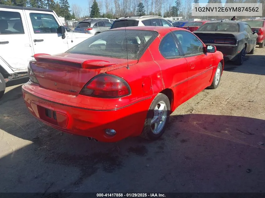 2000 Pontiac Grand Am Gt1 VIN: 1G2NV12E6YM874562 Lot: 41417858