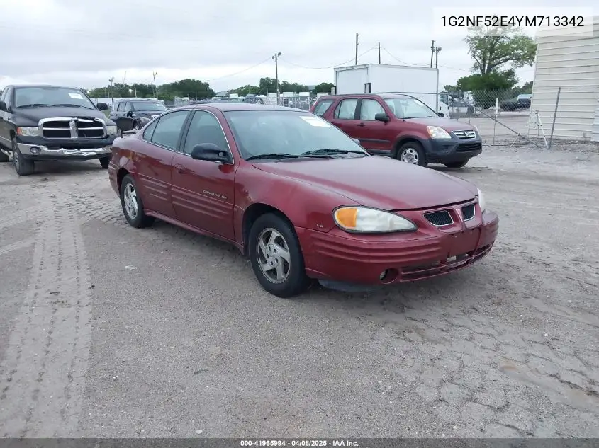 2000 Pontiac Grand Am Se1 VIN: 1G2NF52E4YM713342 Lot: 41965994