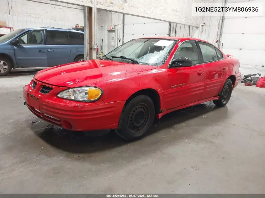 2000 Pontiac Grand Am Se VIN: 1G2NE52T3YM806936 Lot: 42216259