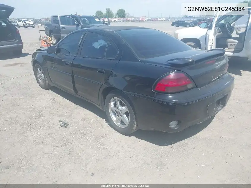 2001 Pontiac Grand Am Gt VIN: 1G2NW52E81C245384 Lot: 42011178