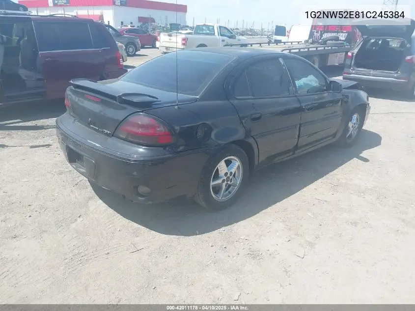 2001 Pontiac Grand Am Gt VIN: 1G2NW52E81C245384 Lot: 42011178