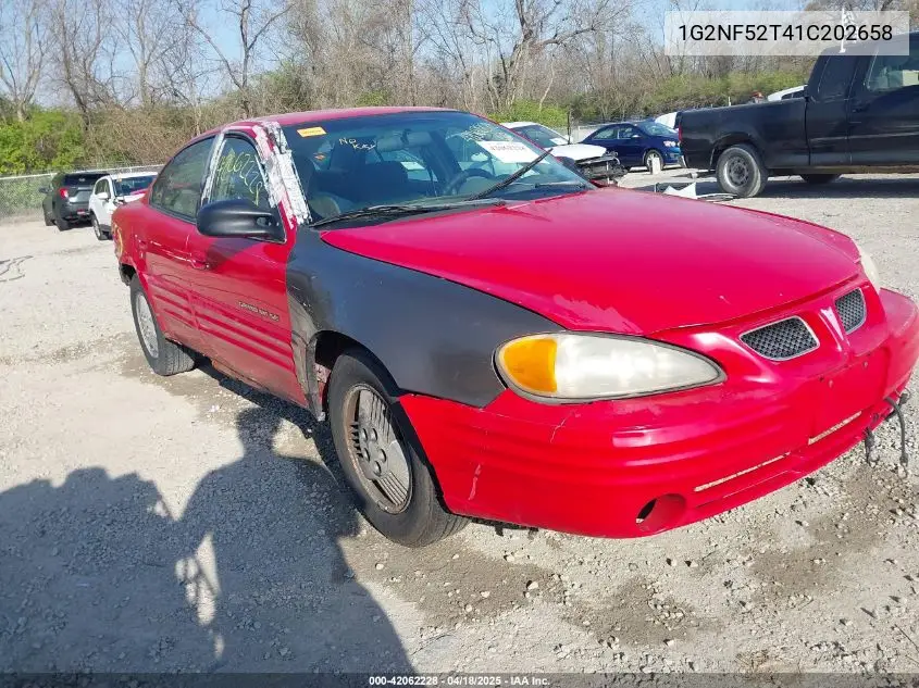 2001 Pontiac Grand Am Se1 VIN: 1G2NF52T41C202658 Lot: 42062228