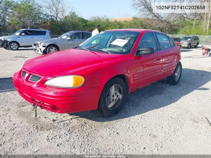 2001 Pontiac Grand Am Se1 VIN: 1G2NF52T41C202658 Lot: 42062228