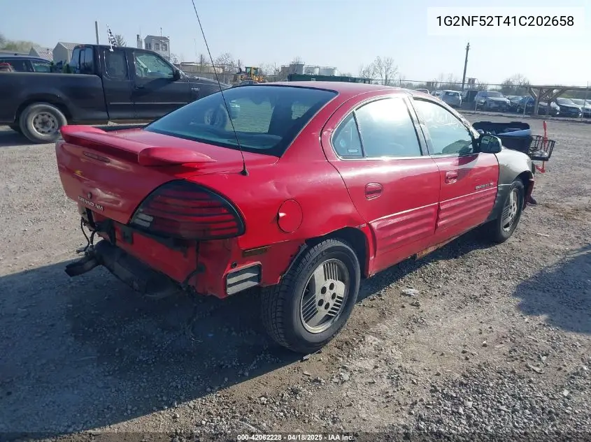 2001 Pontiac Grand Am Se1 VIN: 1G2NF52T41C202658 Lot: 42062228