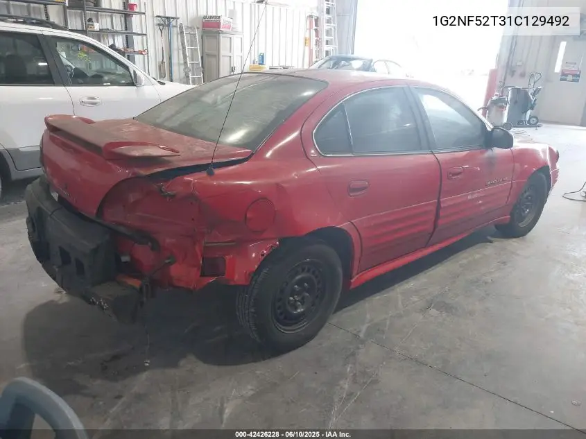 2001 Pontiac Grand Am Se1 VIN: 1G2NF52T31C129492 Lot: 42426228