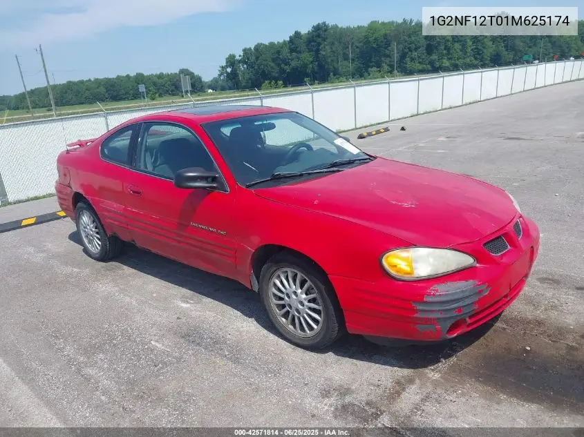 2001 Pontiac Grand Am Se1 VIN: 1G2NF12T01M625174 Lot: 42571814