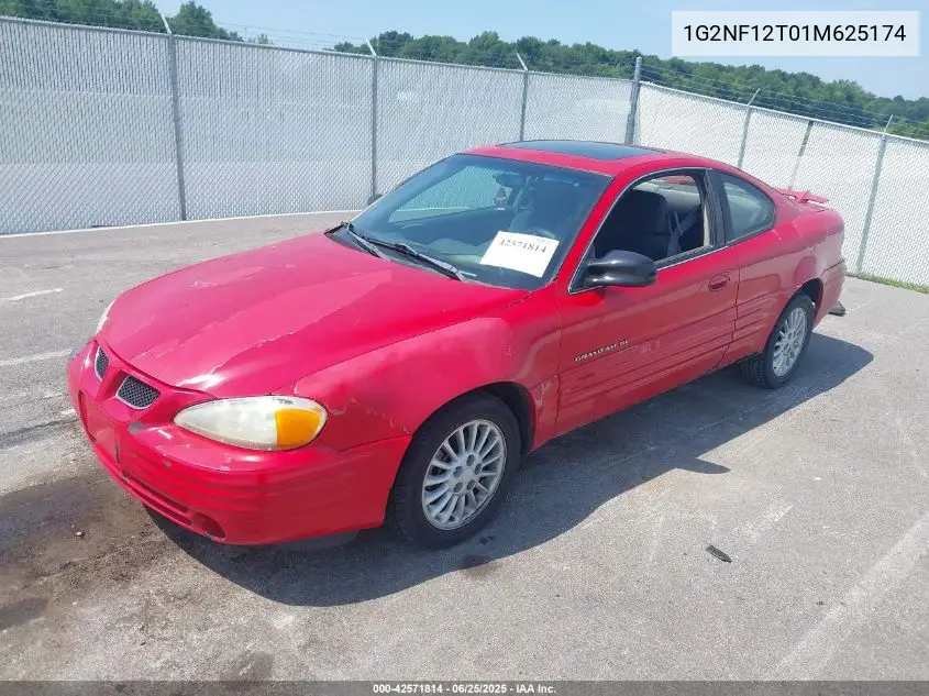 2001 Pontiac Grand Am Se1 VIN: 1G2NF12T01M625174 Lot: 42571814