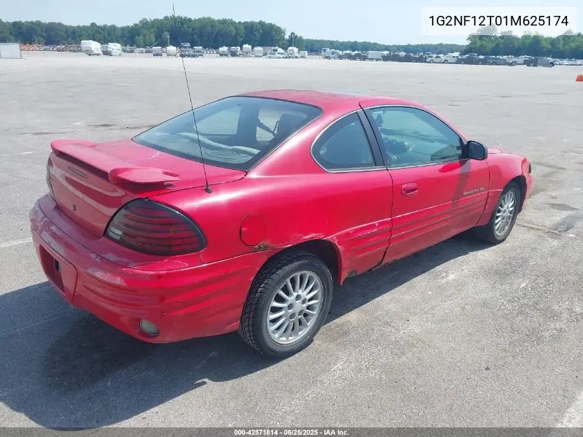 2001 Pontiac Grand Am Se1 VIN: 1G2NF12T01M625174 Lot: 42571814