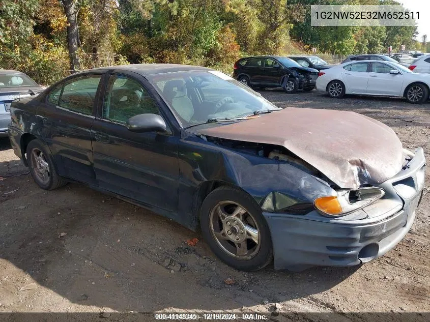 2002 Pontiac Grand Am Gt VIN: 1G2NW52E32M652511 Lot: 41148345