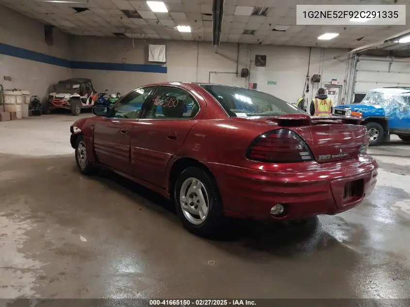 2002 Pontiac Grand Am Se VIN: 1G2NE52F92C291335 Lot: 41665150