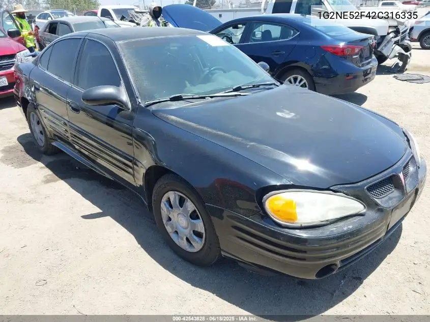 2002 Pontiac Grand Am Se VIN: 1G2NE52F42C316335 Lot: 42543828