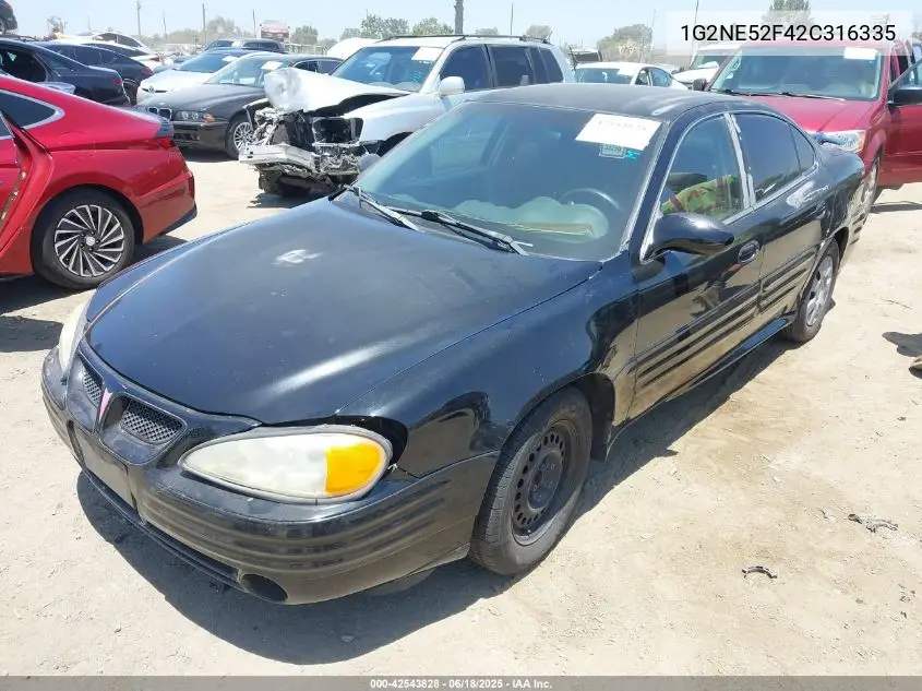2002 Pontiac Grand Am Se VIN: 1G2NE52F42C316335 Lot: 42543828