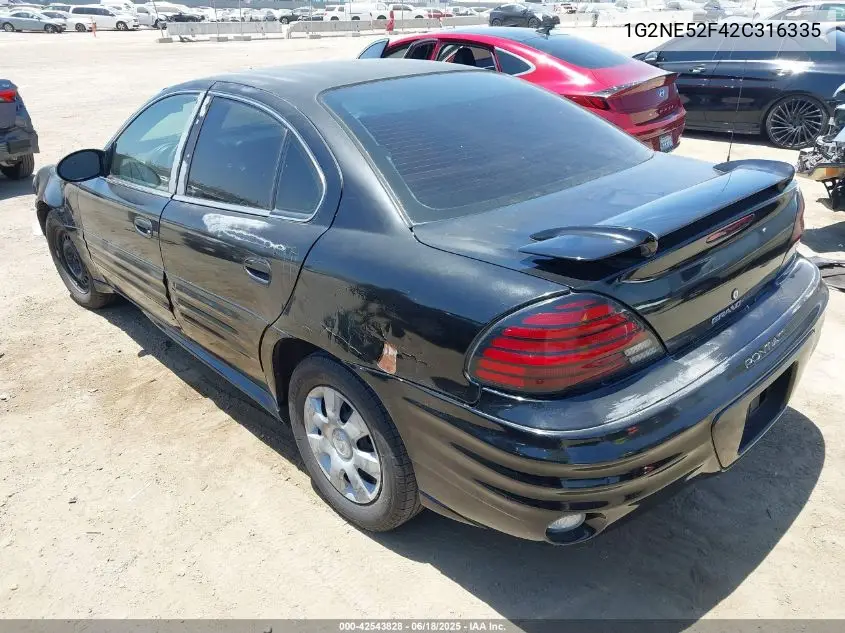 2002 Pontiac Grand Am Se VIN: 1G2NE52F42C316335 Lot: 42543828