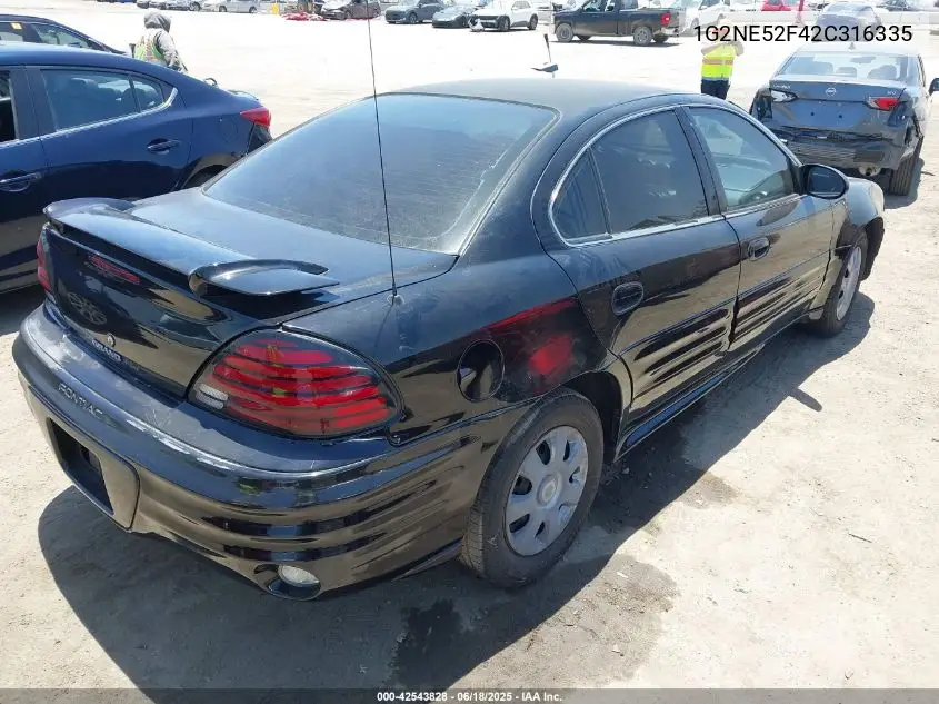 2002 Pontiac Grand Am Se VIN: 1G2NE52F42C316335 Lot: 42543828