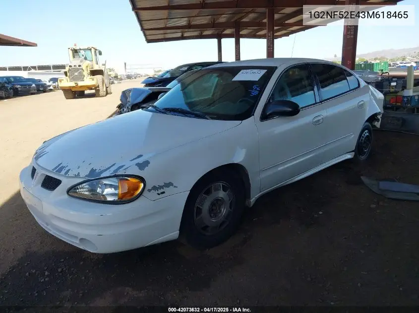 2003 Pontiac Grand Am Se1 VIN: 1G2NF52E43M618465 Lot: 42073632