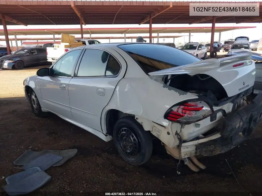 2003 Pontiac Grand Am Se1 VIN: 1G2NF52E43M618465 Lot: 42073632