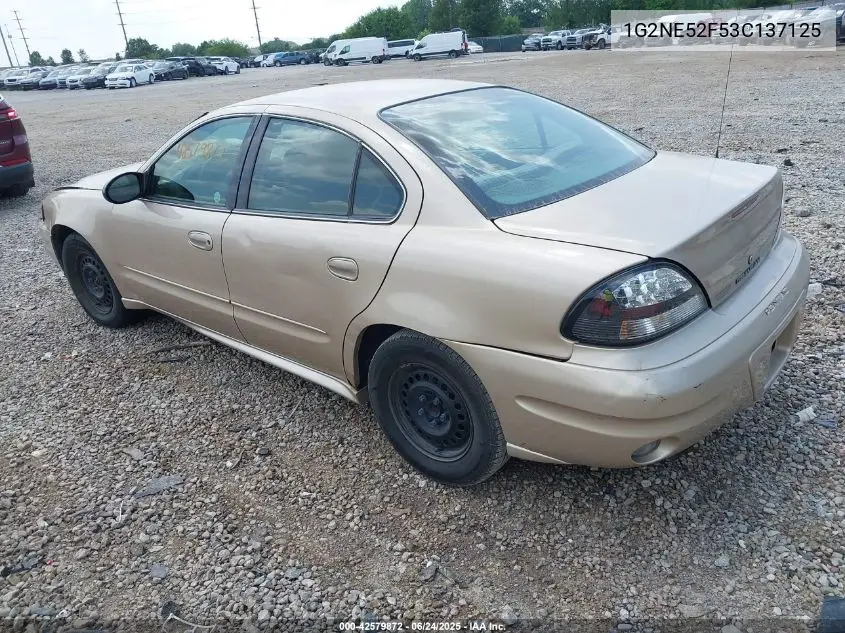 2003 Pontiac Grand Am Se VIN: 1G2NE52F53C137125 Lot: 42579872