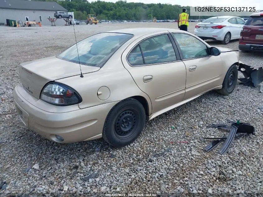 2003 Pontiac Grand Am Se VIN: 1G2NE52F53C137125 Lot: 42579872
