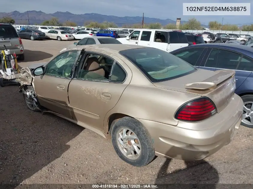 2004 Pontiac Grand Am Se1 VIN: 1G2NF52E04M638875 Lot: 41518194