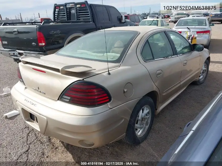 2004 Pontiac Grand Am Se1 VIN: 1G2NF52E04M638875 Lot: 41518194