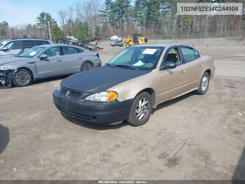 2004 Pontiac Grand Am Se1 VIN: 1G2NF52E34C244504 Lot: 42070935