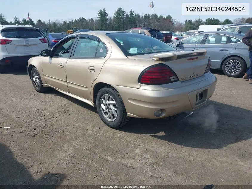 2004 Pontiac Grand Am Se1 VIN: 1G2NF52E34C244504 Lot: 42070935