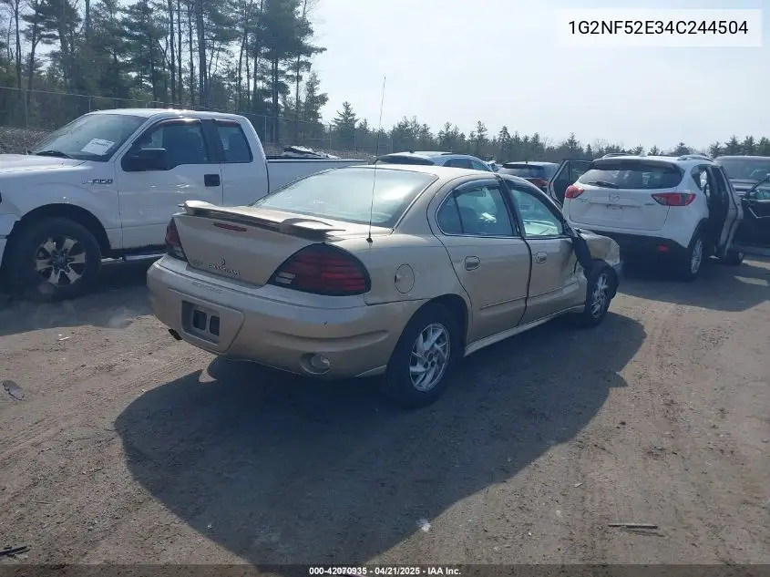 2004 Pontiac Grand Am Se1 VIN: 1G2NF52E34C244504 Lot: 42070935