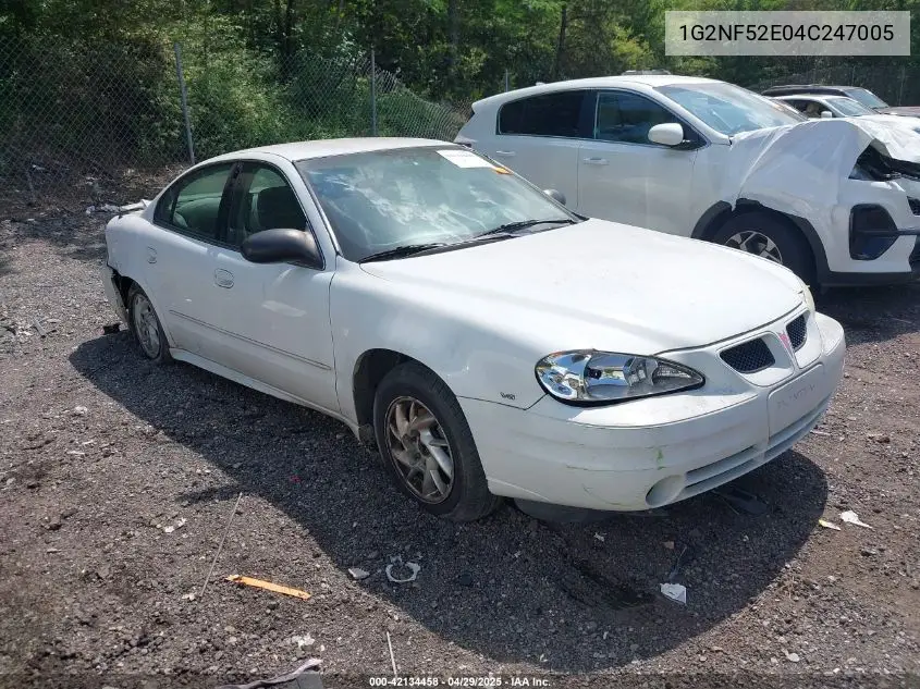 2004 Pontiac Grand Am Se1 VIN: 1G2NF52E04C247005 Lot: 42134458