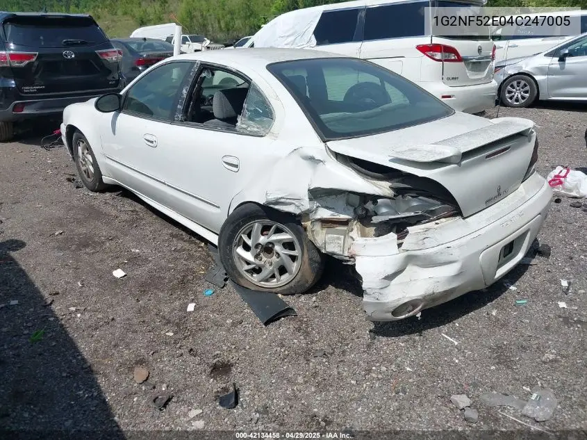 2004 Pontiac Grand Am Se1 VIN: 1G2NF52E04C247005 Lot: 42134458