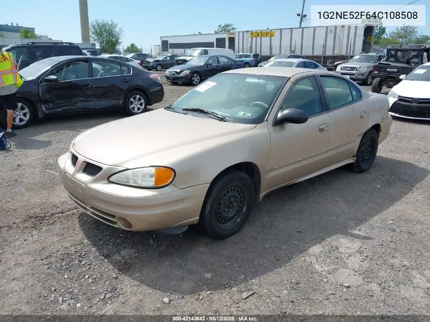 2004 Pontiac Grand Am Se VIN: 1G2NE52F64C108508 Lot: 42143643