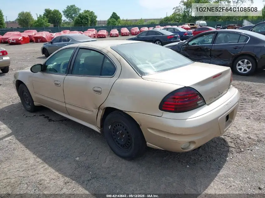 2004 Pontiac Grand Am Se VIN: 1G2NE52F64C108508 Lot: 42143643