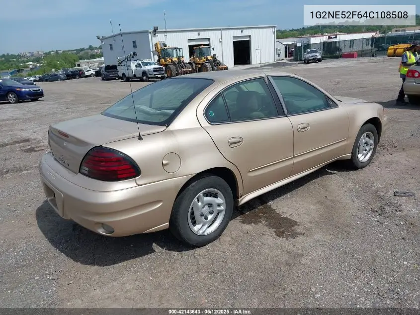 2004 Pontiac Grand Am Se VIN: 1G2NE52F64C108508 Lot: 42143643