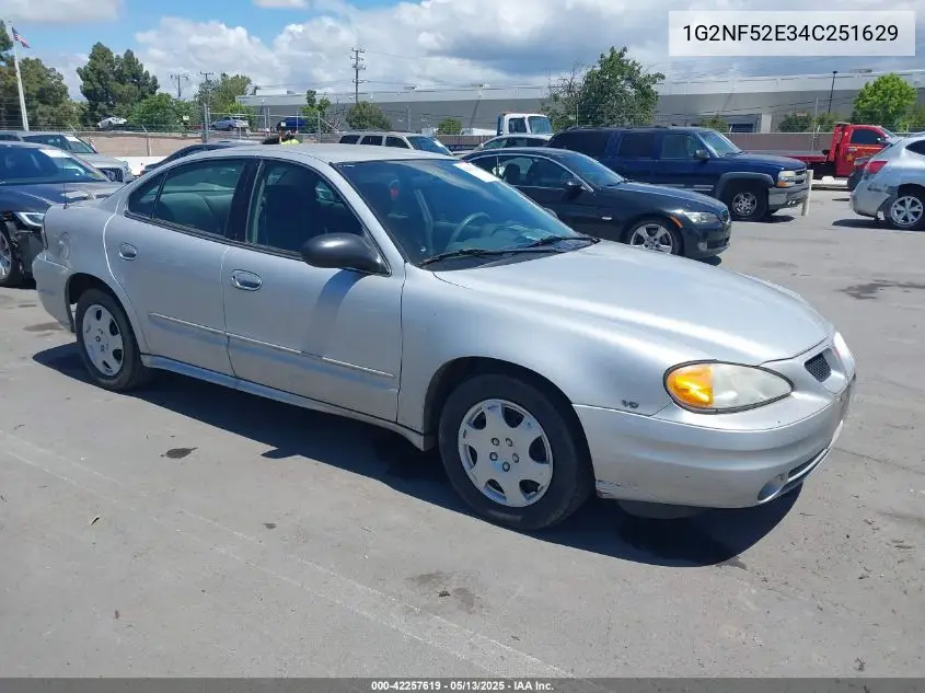 2004 Pontiac Grand Am Se1 VIN: 1G2NF52E34C251629 Lot: 42257619