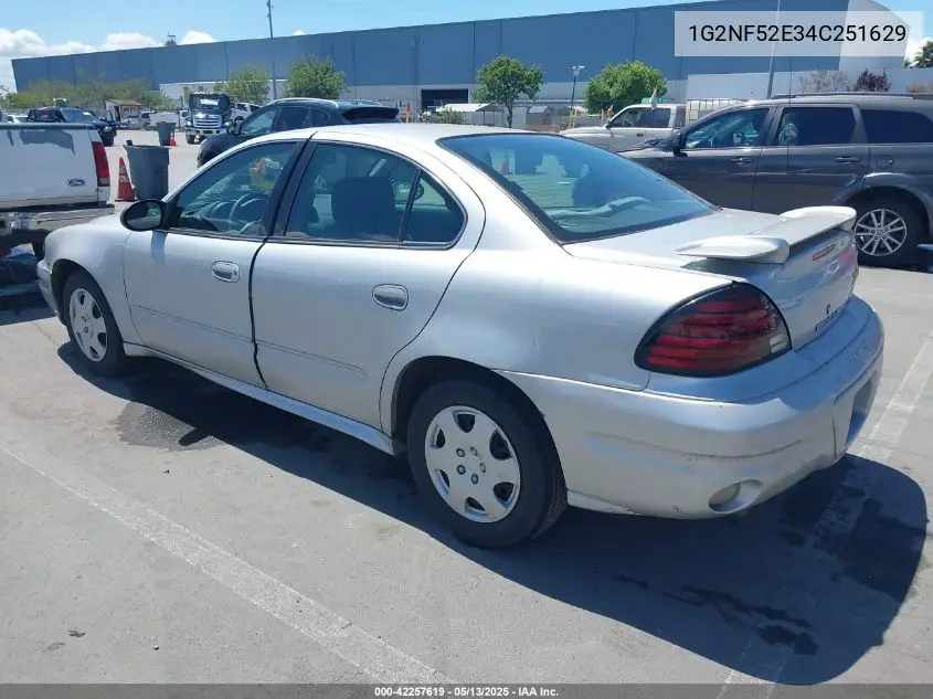 2004 Pontiac Grand Am Se1 VIN: 1G2NF52E34C251629 Lot: 42257619