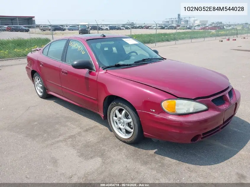 2004 Pontiac Grand Am Se2 VIN: 1G2NG52E84M544028 Lot: 42454716