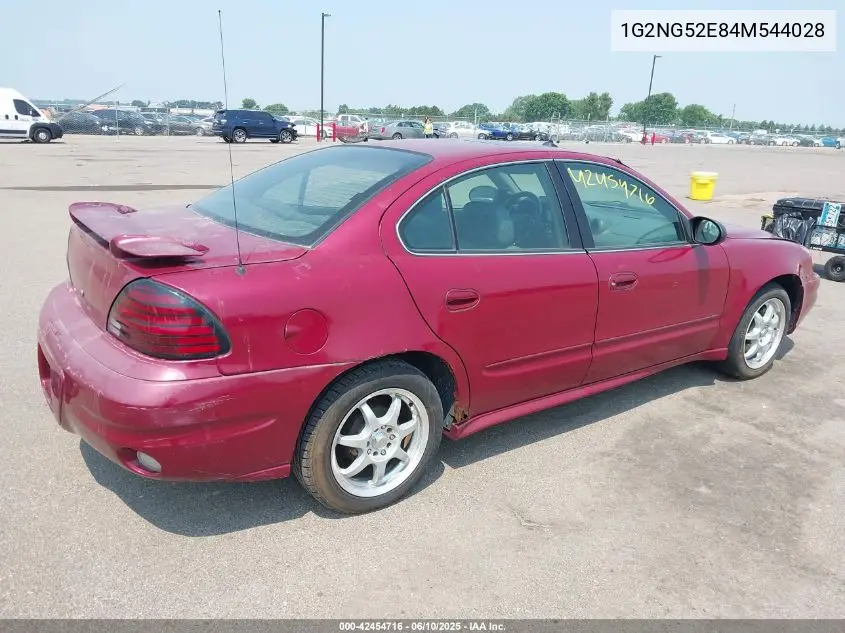 2004 Pontiac Grand Am Se2 VIN: 1G2NG52E84M544028 Lot: 42454716