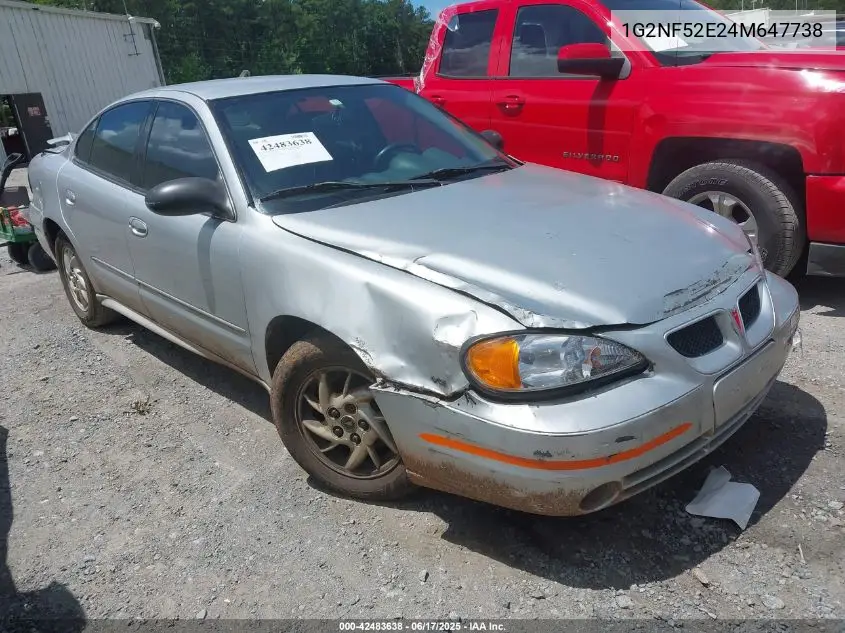 2004 Pontiac Grand Am Se1 VIN: 1G2NF52E24M647738 Lot: 42483638