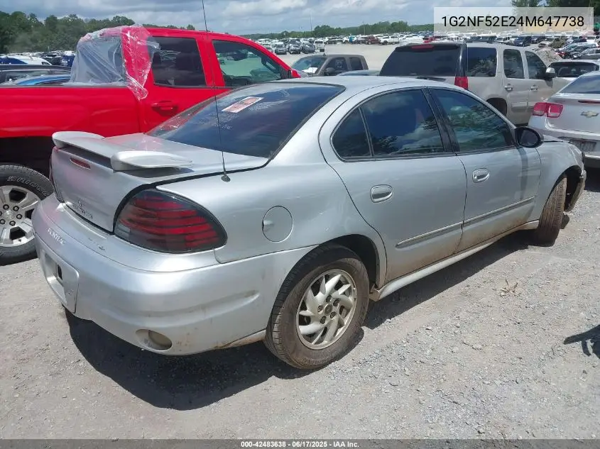 2004 Pontiac Grand Am Se1 VIN: 1G2NF52E24M647738 Lot: 42483638